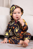 Sort Print Halloween Familie Matchende Pyjamas Sæt