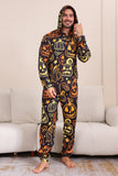 Sort Print Halloween Familie Matchende Pyjamas Sæt