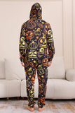 Sort Print Halloween Familie Matchende Pyjamas Sæt