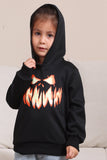 Sort Devil Græskar Print Hætteklædte Halloween familie sweatshirts