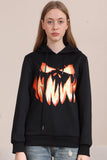 Sort Devil Græskar Print Hætteklædte Halloween familie sweatshirts