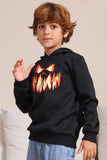 Sort Devil Græskar Print Hætteklædte Halloween familie sweatshirts