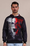 Sort skeletprint hætteklædte Halloween familie sweatshirts