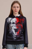 Sort skeletprint hætteklædte Halloween familie sweatshirts