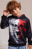 Sort skeletprint hætteklædte Halloween familie sweatshirts