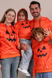 Orange Halloween familiedragt langærmet hættetrøje