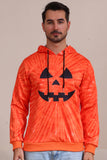 Orange Halloween familiedragt langærmet hættetrøje
