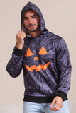 Grå Halloween Græskar Mønster Familie Kostume Hættetrøje Top
