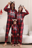 Rød glædelig julepyjamas til familie hætteklædte One Piece Pjs Holiday pyjamas sæt