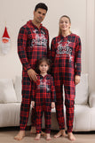 Rød glædelig julepyjamas til familie hætteklædte One Piece Pjs Holiday pyjamas sæt