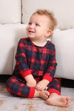 Sort Rød Familie Matchende Pyjamas Voksen Børn Baby Toppe og Plaid Bukser Jule Pyjamas Sæt