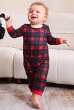 Sort Rød Familie Matchende Pyjamas Voksen Børn Baby Toppe og Plaid Bukser Jule Pyjamas Sæt