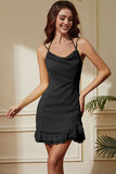 Gul Spaghetti Stropper Bodycon Kort Festkjole