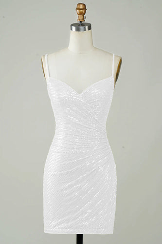 Pailletter Bodycon Lille hvid kjole