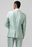 Mint sjal revers 2 stykke Jacquard One Button Mænds Prom Suits