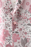 Pink Sjal Revers Jacquard En knap Mænds Prom Blazer