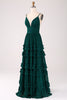 Indlæs billede til gallerivisning Spaghetti stropper Tiered Prom Dress med plisseret