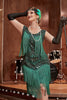 Indlæs billede til gallerivisning Blå Abrikos Gatsby 1920&#39;erne Kjole med Pailletter og Frynser