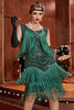 Indlæs billede til gallerivisning Blå Abrikos Gatsby 1920&#39;erne Kjole med Pailletter og Frynser