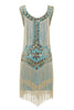 Indlæs billede til gallerivisning Plus Size Champagne Gatsby 1920&#39;erne Flapper Kjole med Pailletter og Frynser