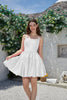 Indlæs billede til gallerivisning A-line spaghetti stropper Lille hvid kjole