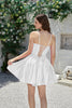 Indlæs billede til gallerivisning A-line spaghetti stropper Lille hvid kjole