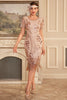 Indlæs billede til gallerivisning Glitrende rødme frynsede 1920&#39;erne flapper kjole