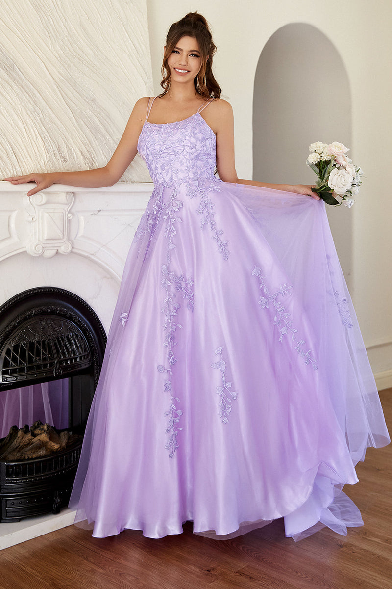 Indlæs billede til gallerivisning Elegant lavendel A-line Prom Kjole