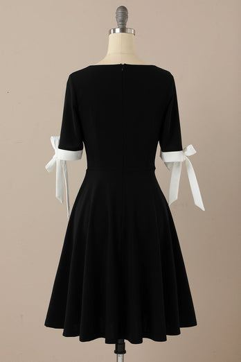 Sort Retro Stil 1950'erne Swing Dress