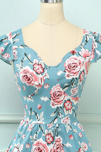 Pink Rose Blomster vintage kjole