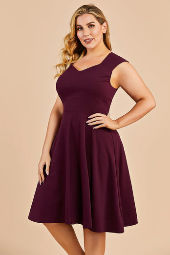 Bourgogne Plus Size Homecoming Party Dress