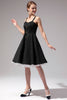 Indlæs billede til gallerivisning Vintage sort kjole med knap