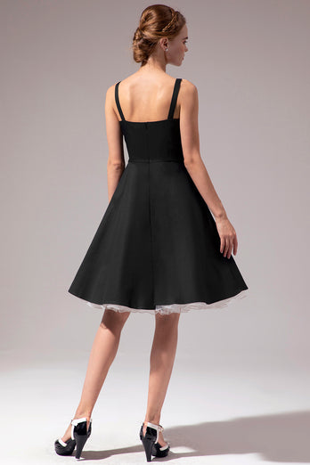 Vintage sort kjole med knap