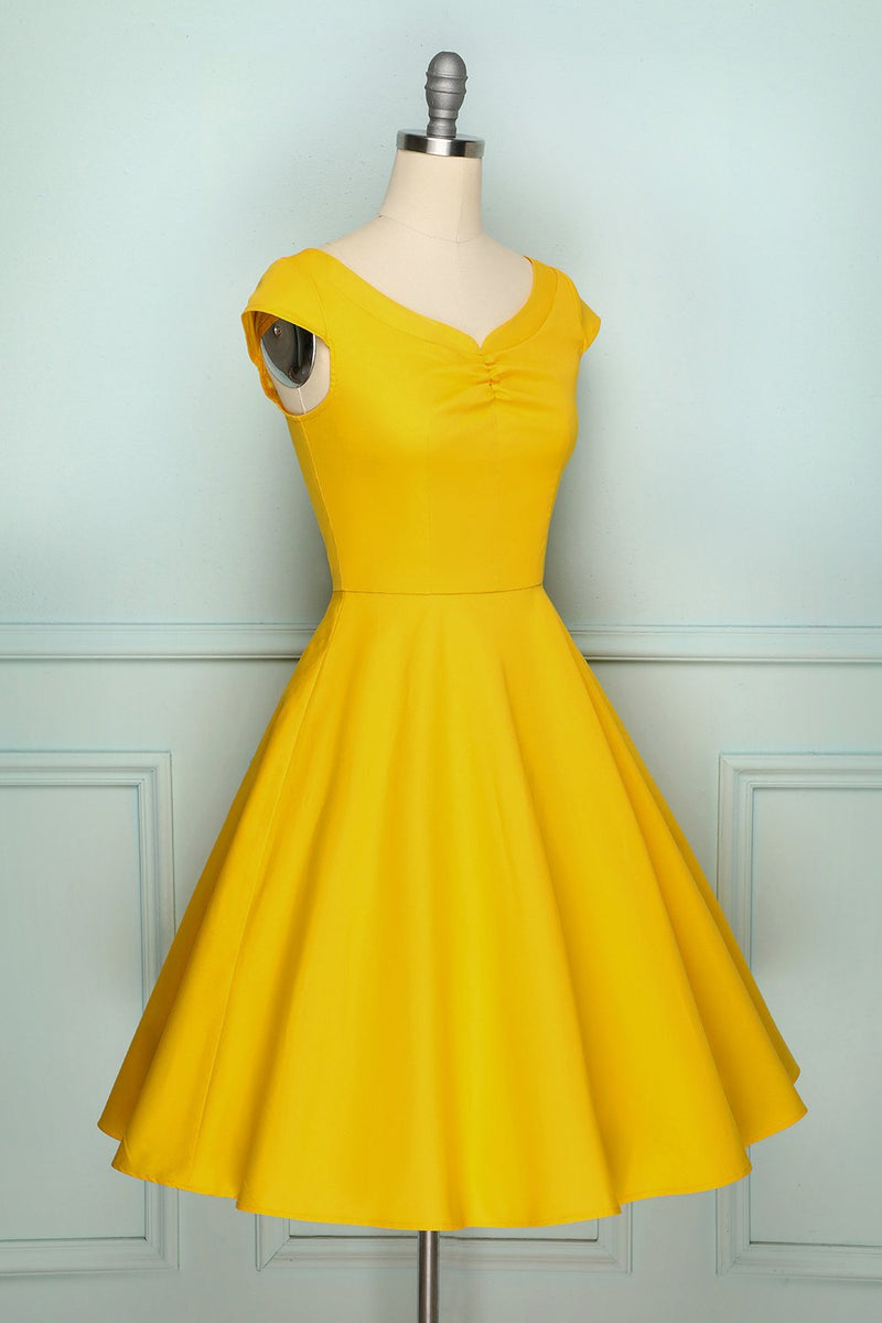 Indlæs billede til gallerivisning 50&#39;erne Solid kjole