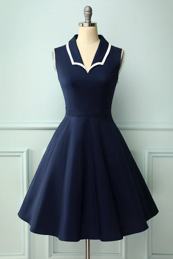 Flade Bla 1950erne stil kjole