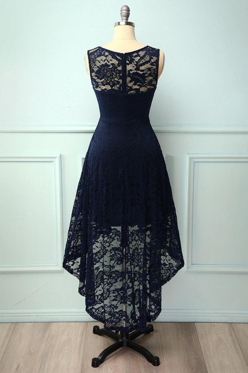 Indlæs billede til gallerivisning Mørkerød Plus Size Asymmetri Lace Party Dress