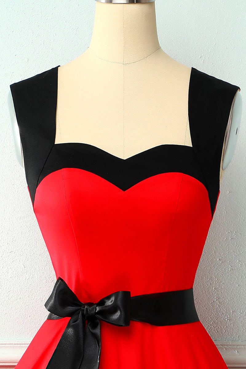 Indlæs billede til gallerivisning Vintage Rød 1950&#39;er Stil Kjole