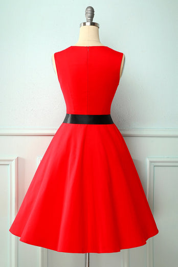 Vintage Rød 1950'er Stil Kjole