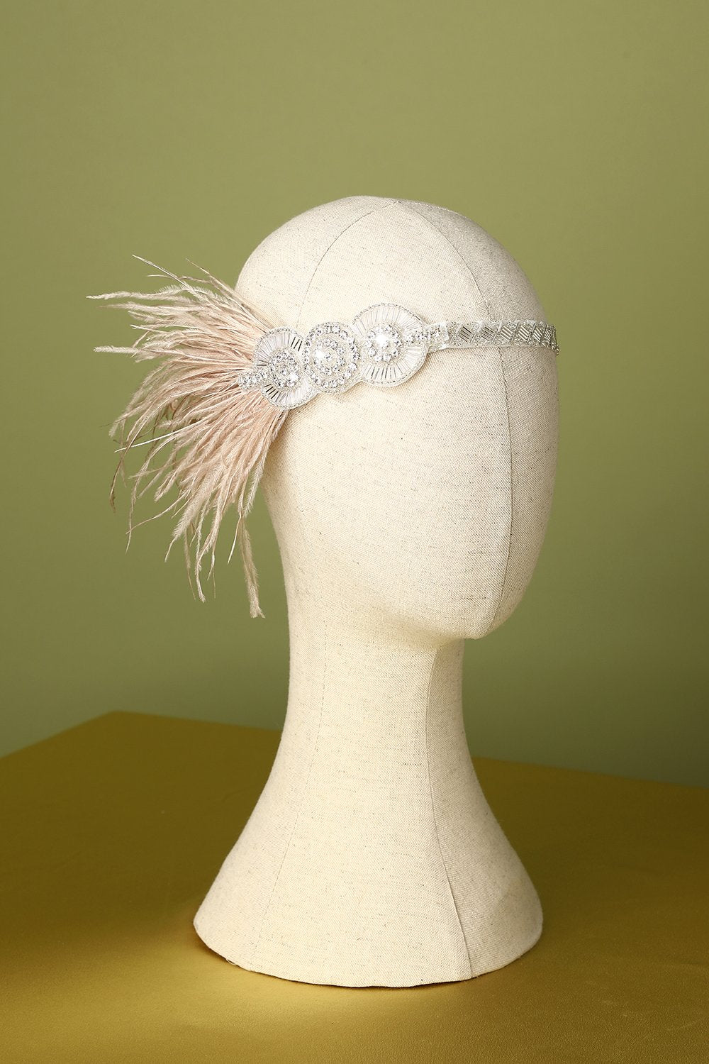 1920'erne Feather Beaded Flapper Pandebånd