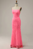 Blush Sheath Glitter Prom Kjole med pailletter