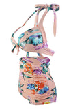 Print Halter High Waist Bikini Badetøj