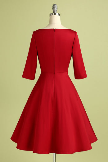 Formel kjole med rød crepe