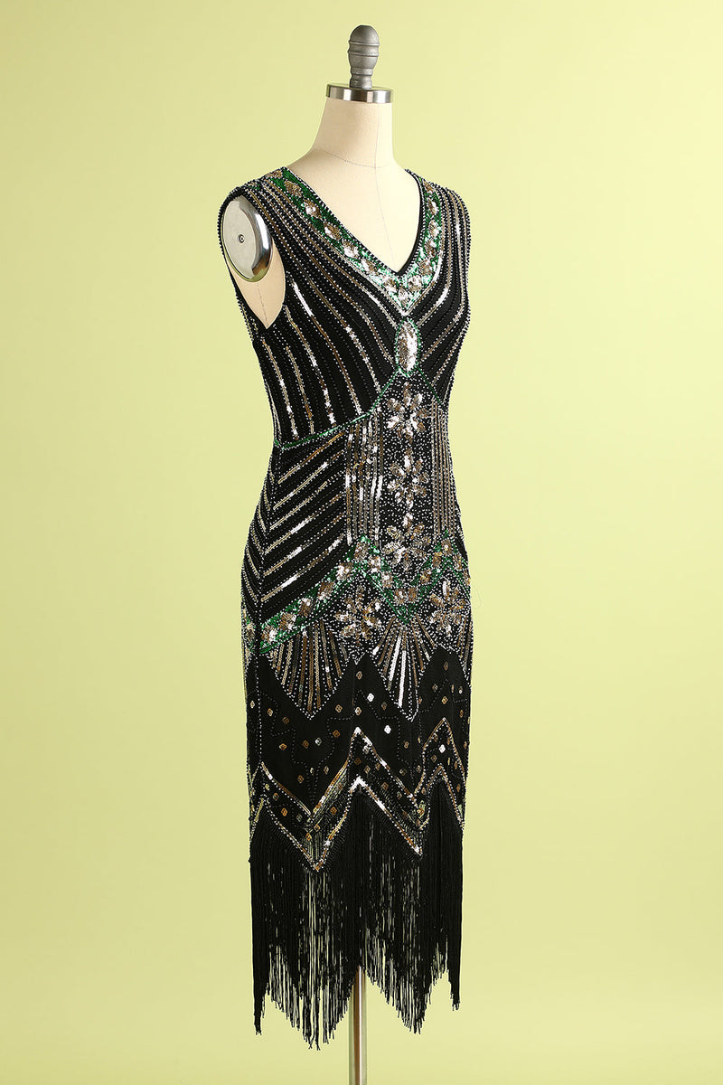 Indlæs billede til gallerivisning Kongeblå Glitter Fringe Gatsby 1920&#39;ernes Flapper Kjole