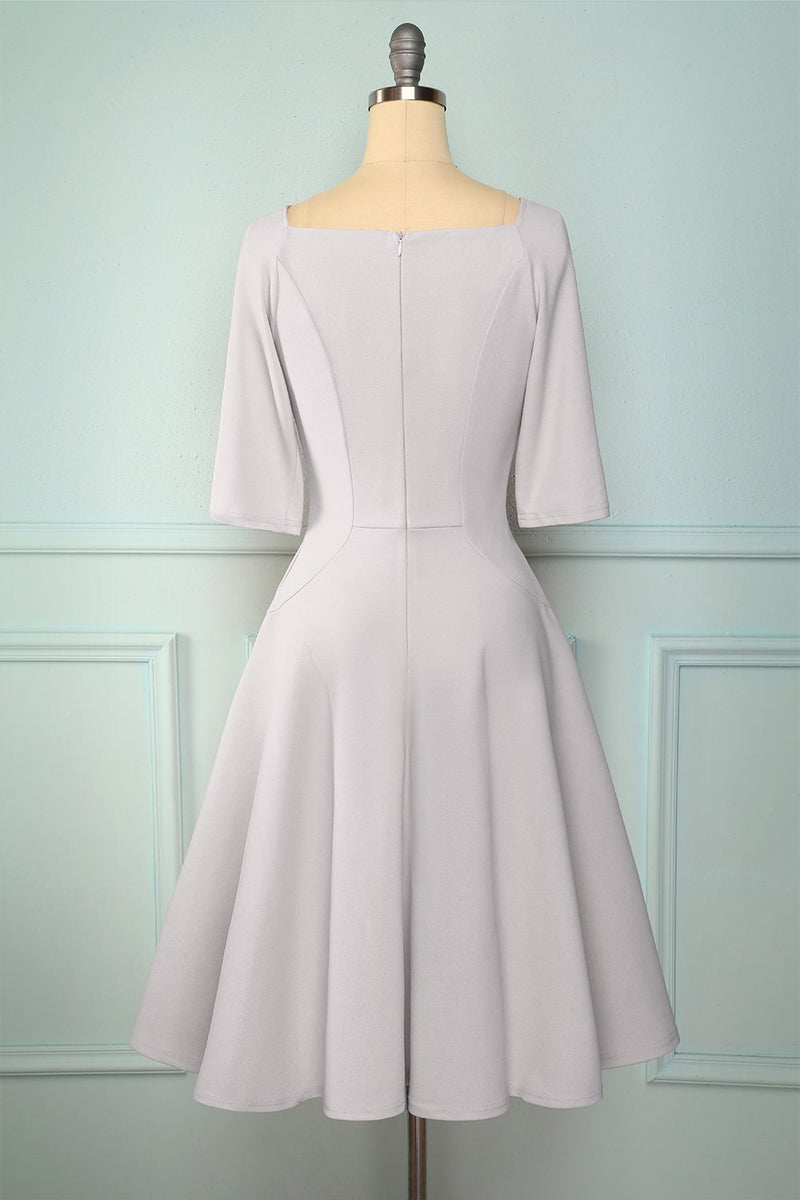 Indlæs billede til gallerivisning Grå vintage kjole med lommer