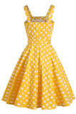 Gul Polka Prikker 1950'erne Sundress