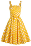 Gul Polka Prikker 1950'erne Sundress