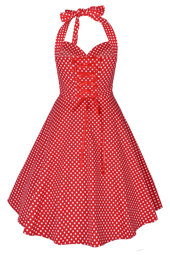 Halter trykt 1950'erne Pin Up Dress