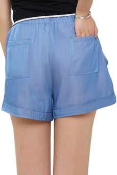 Denim shorts med elastikbånd