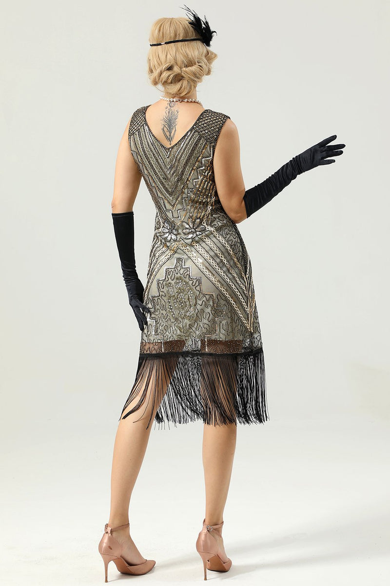 Indlæs billede til gallerivisning Ærmeløs Gatsby kjole fra 1920&#39;erne