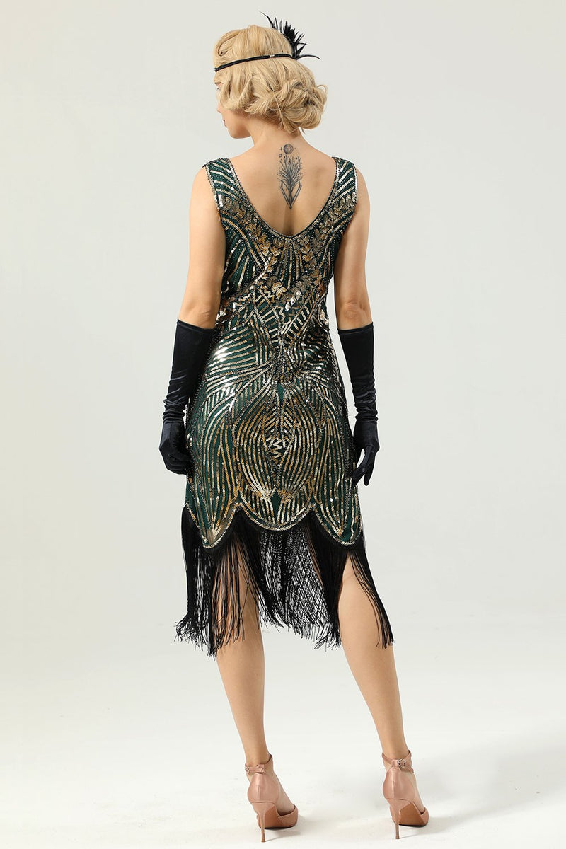 Indlæs billede til gallerivisning Sort ærmeløs kjole fra 1920